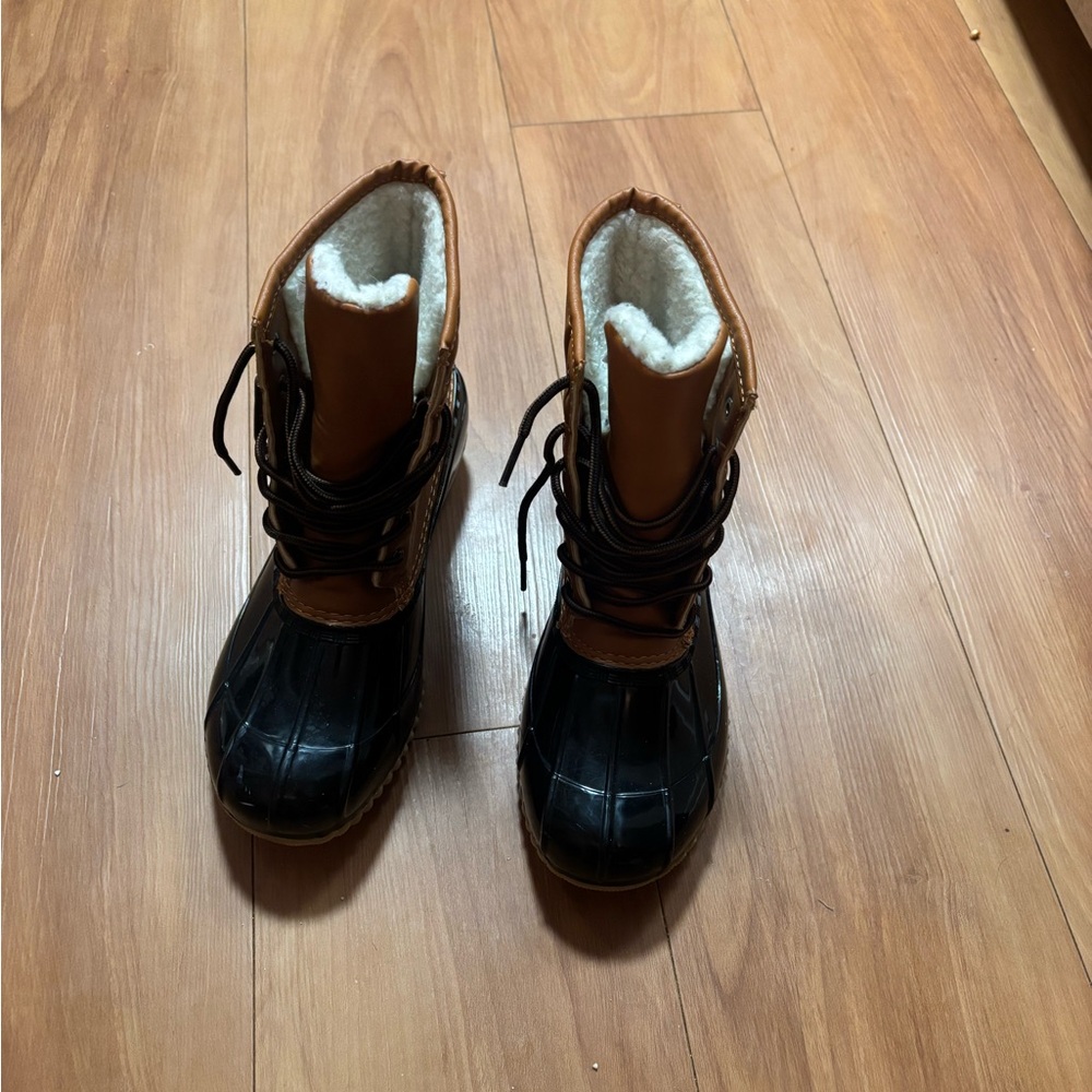 Black and Brown Winter Boots